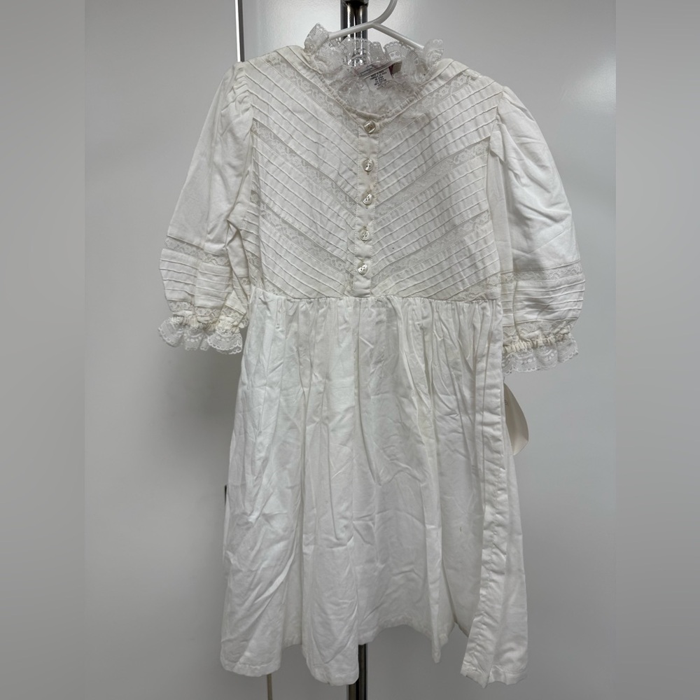 Vintage Kids Dress with Lace Accents